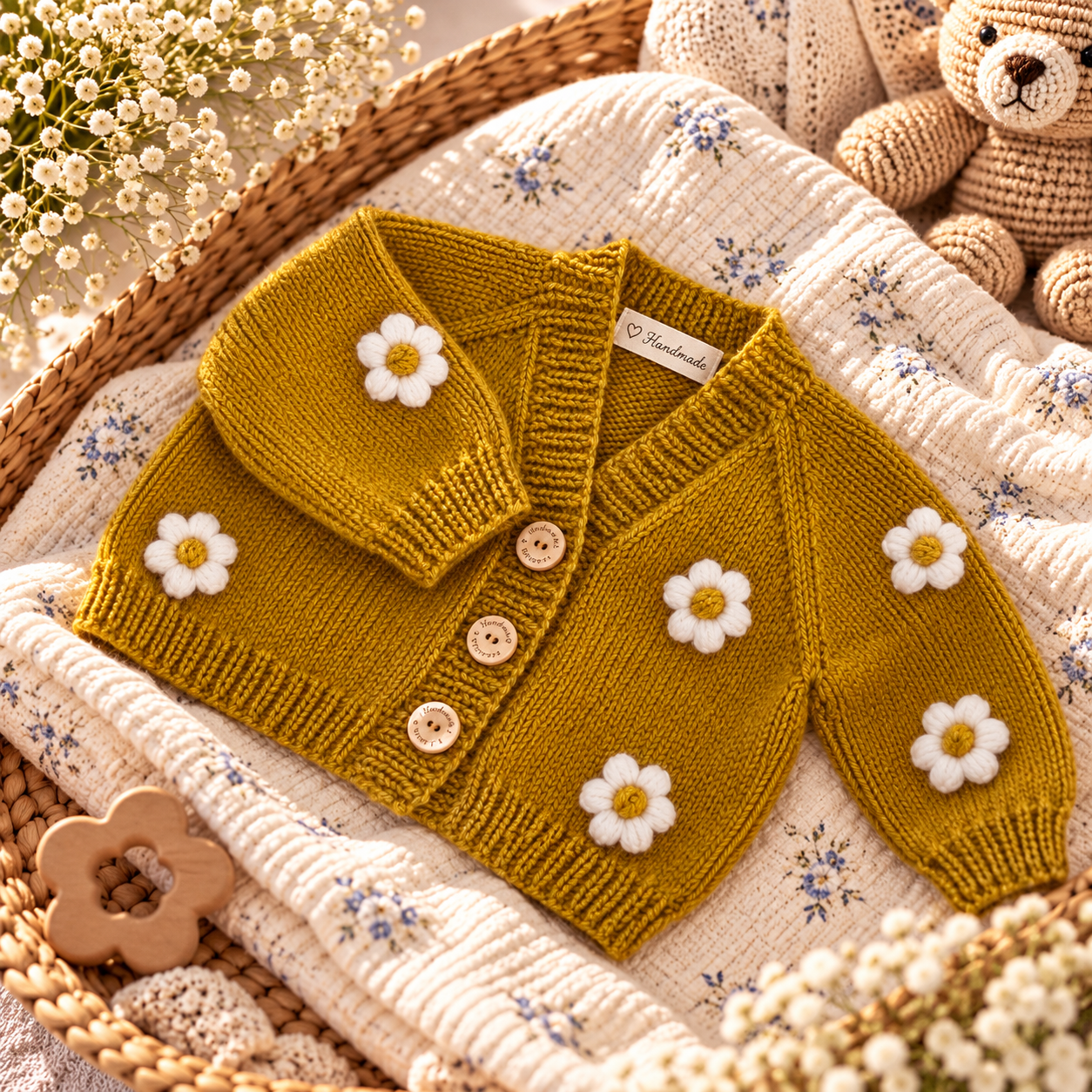 Gilet fleuri 🌼 (prêt à partir) 12-18mois