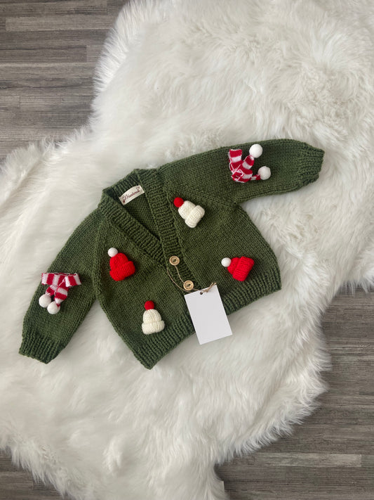 Édition NOËL: Gilet avec manche vert foncé