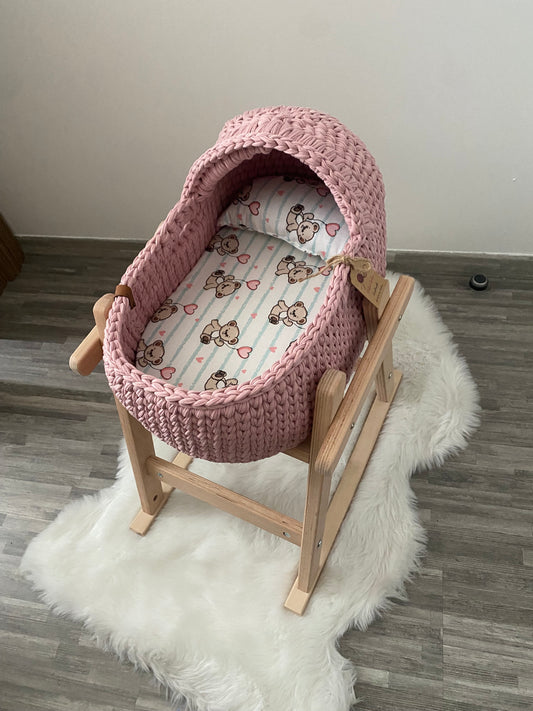 Support Couffin Bois pour poupée